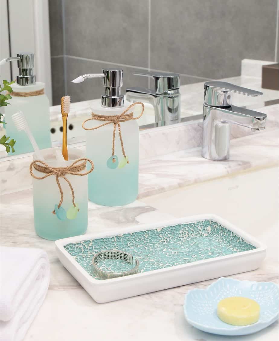 sea glass bath accessories