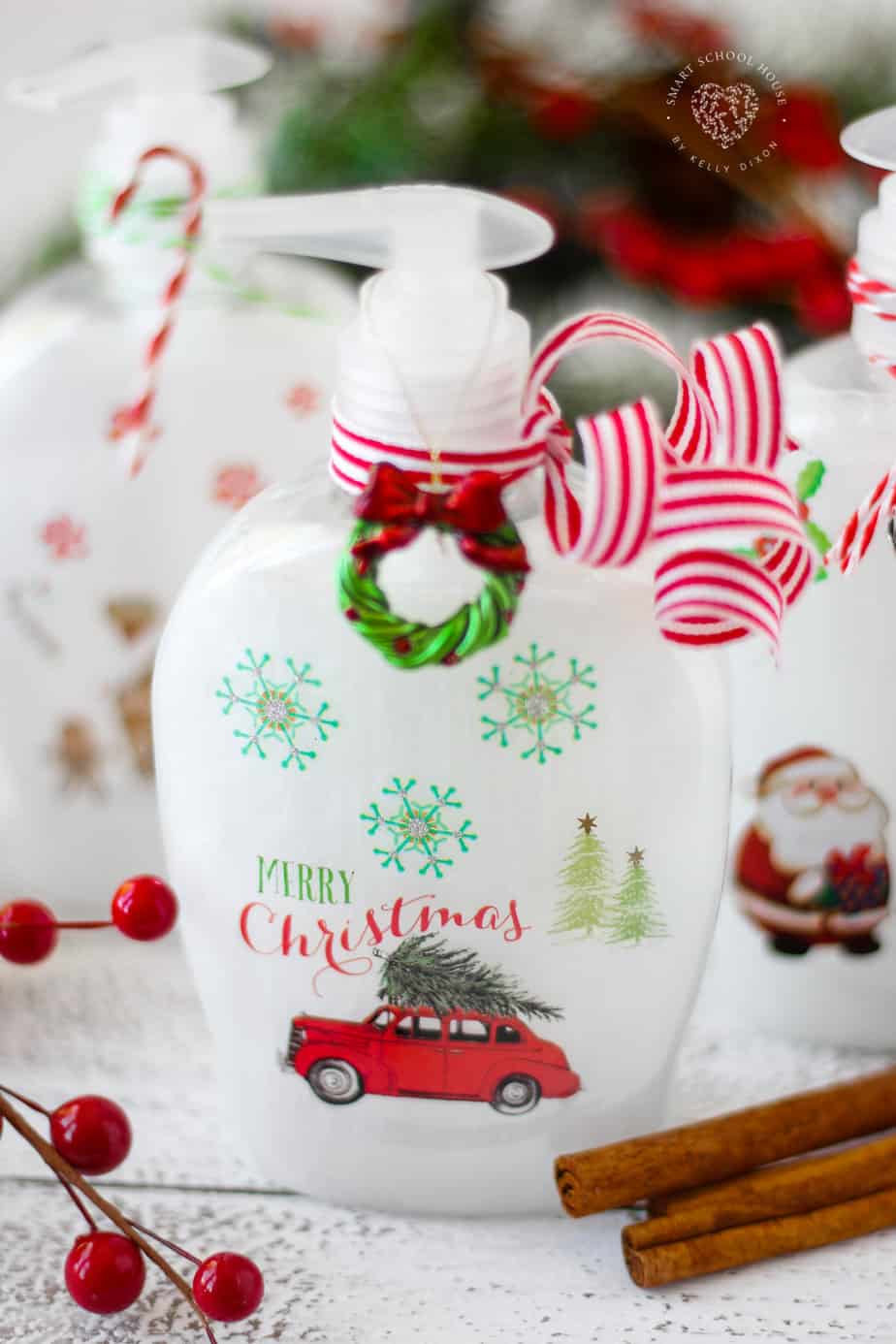 DIY Christmas Soap Bottle