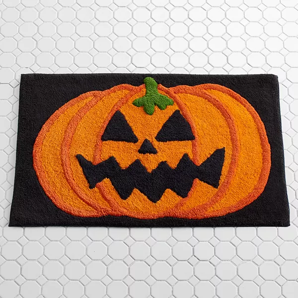 jack-o-lantern bath rug