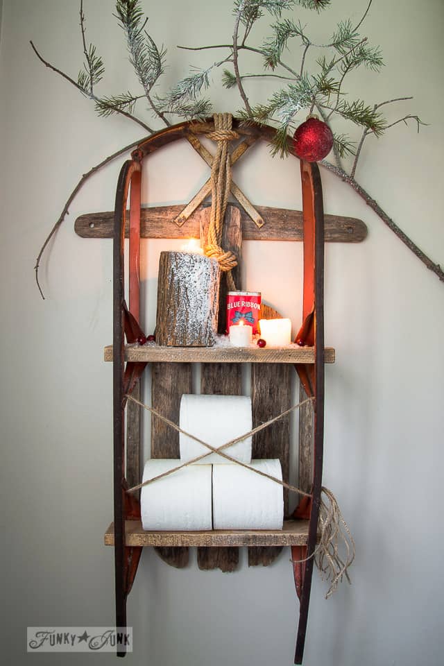 christmas snow sleigh shelf