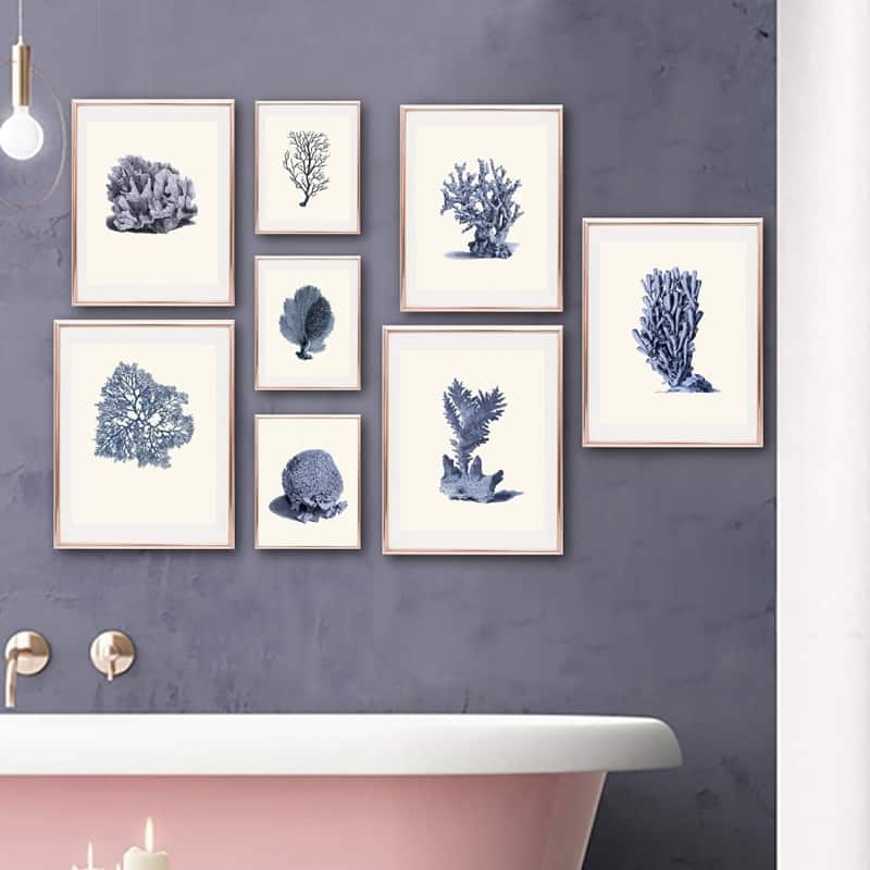 vintage indigo sea prints