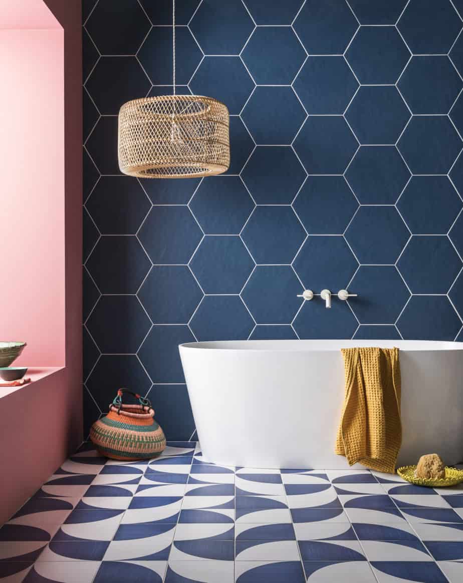 blue and pink contrast