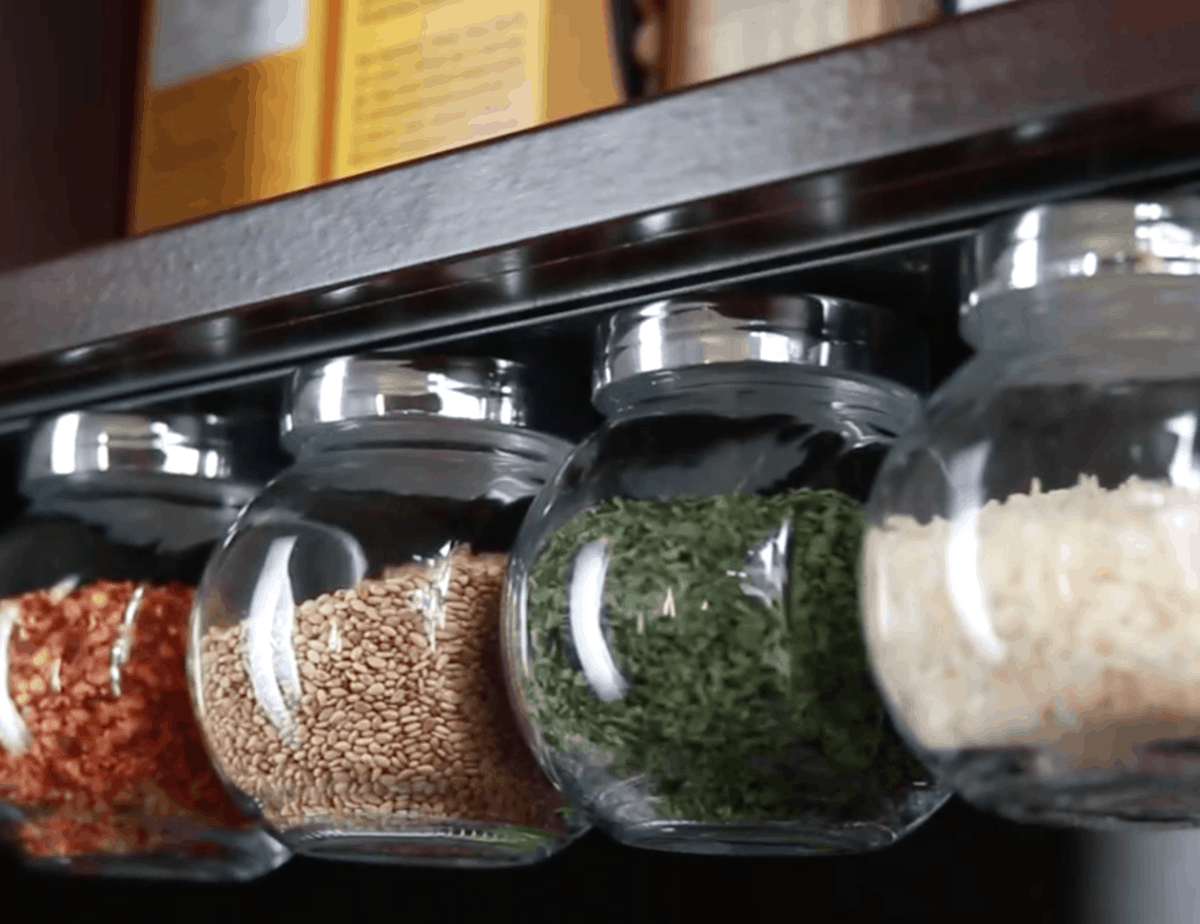 DIY under cabinet magnetic storage