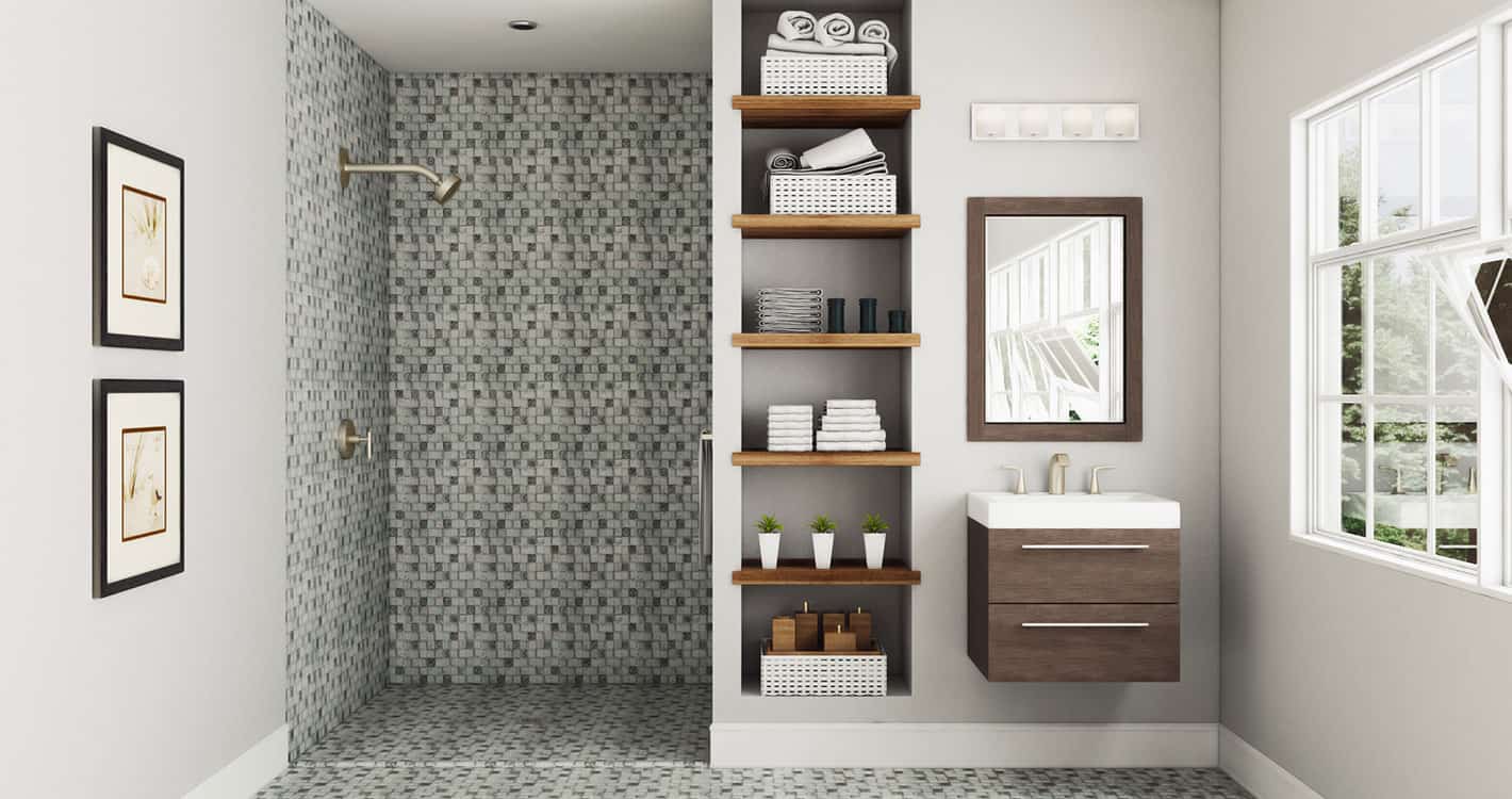 recessed shelving