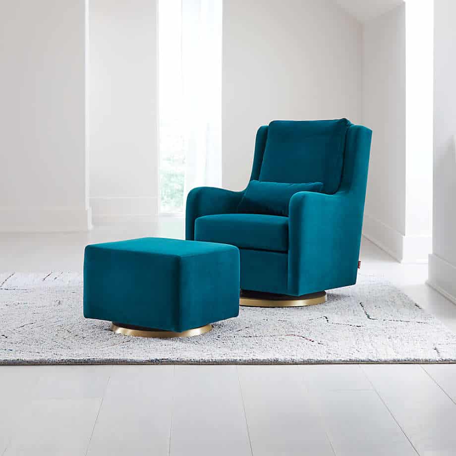 velvet glider and ottoman