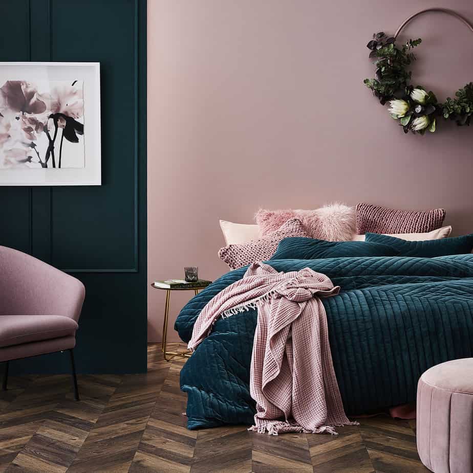 pink and teal