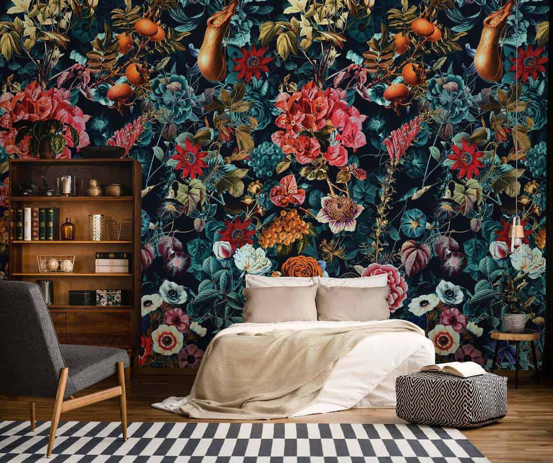 dark floral wallpaper
