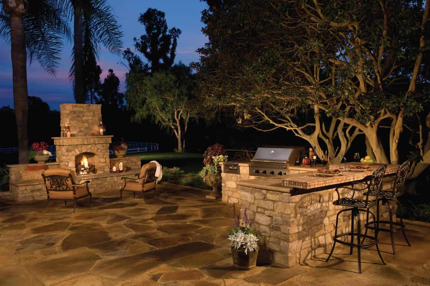 outdoor fireplace