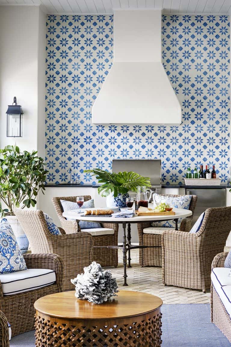blue and white