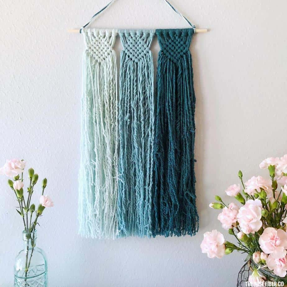 teal macrame decor