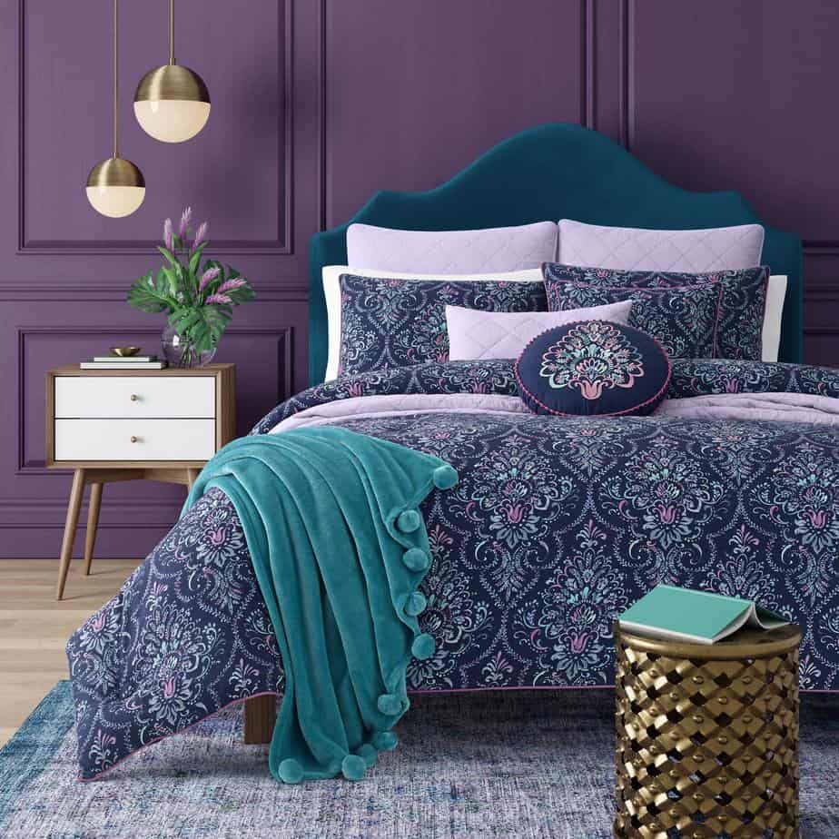 teal and purple