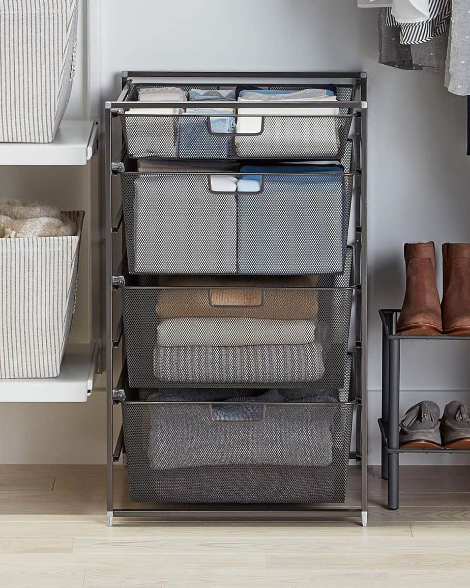 stacked mesh drawers