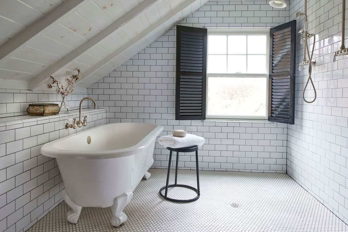 no shower enclosure