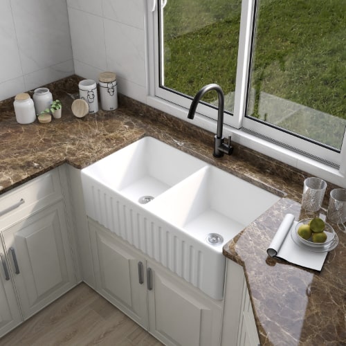 Deer Valley White Farmhouse Kitchen Sink
