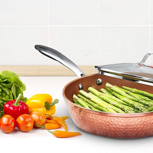 Gotham Steel Hammered Copper Frying Pan