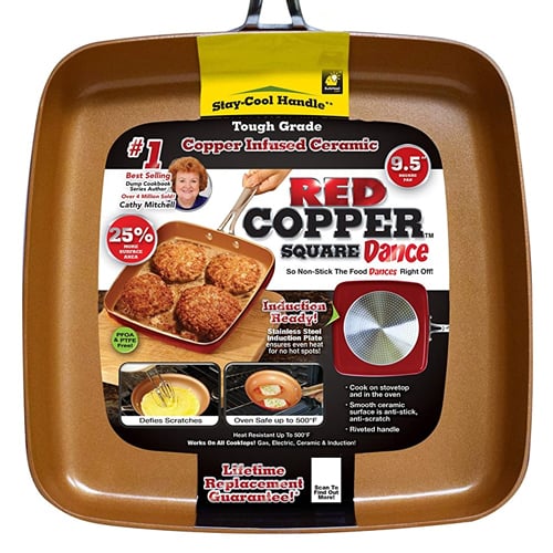 Red Copper Frying Pan