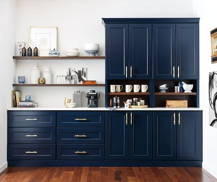Blue Butler’s Pantry With Blue Cabinets