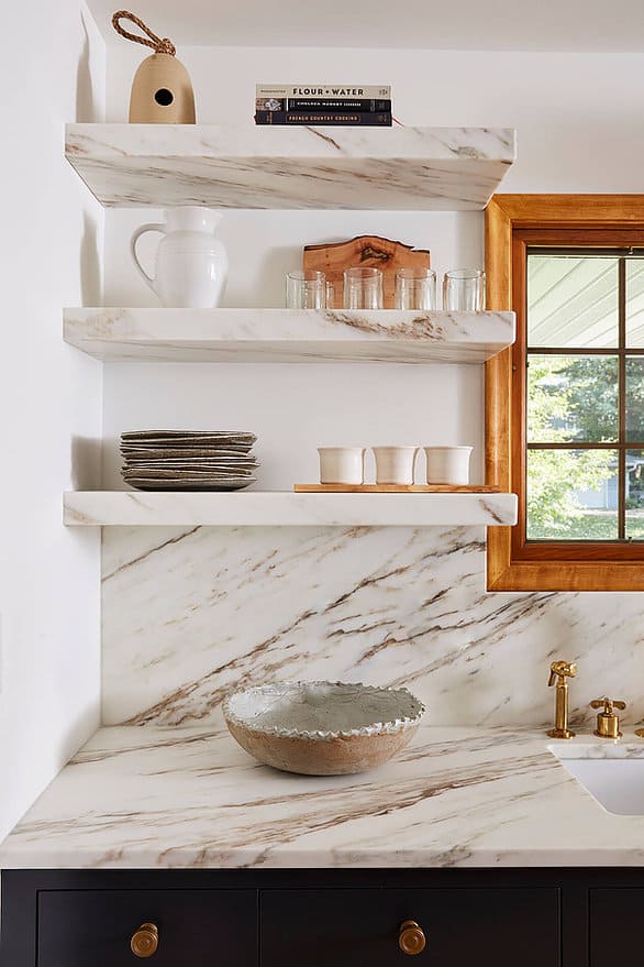 13. Matching Floating Stone Shelves