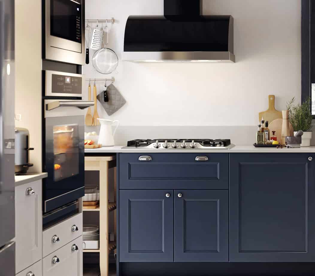 Matte Blue Kitchen Cabinets