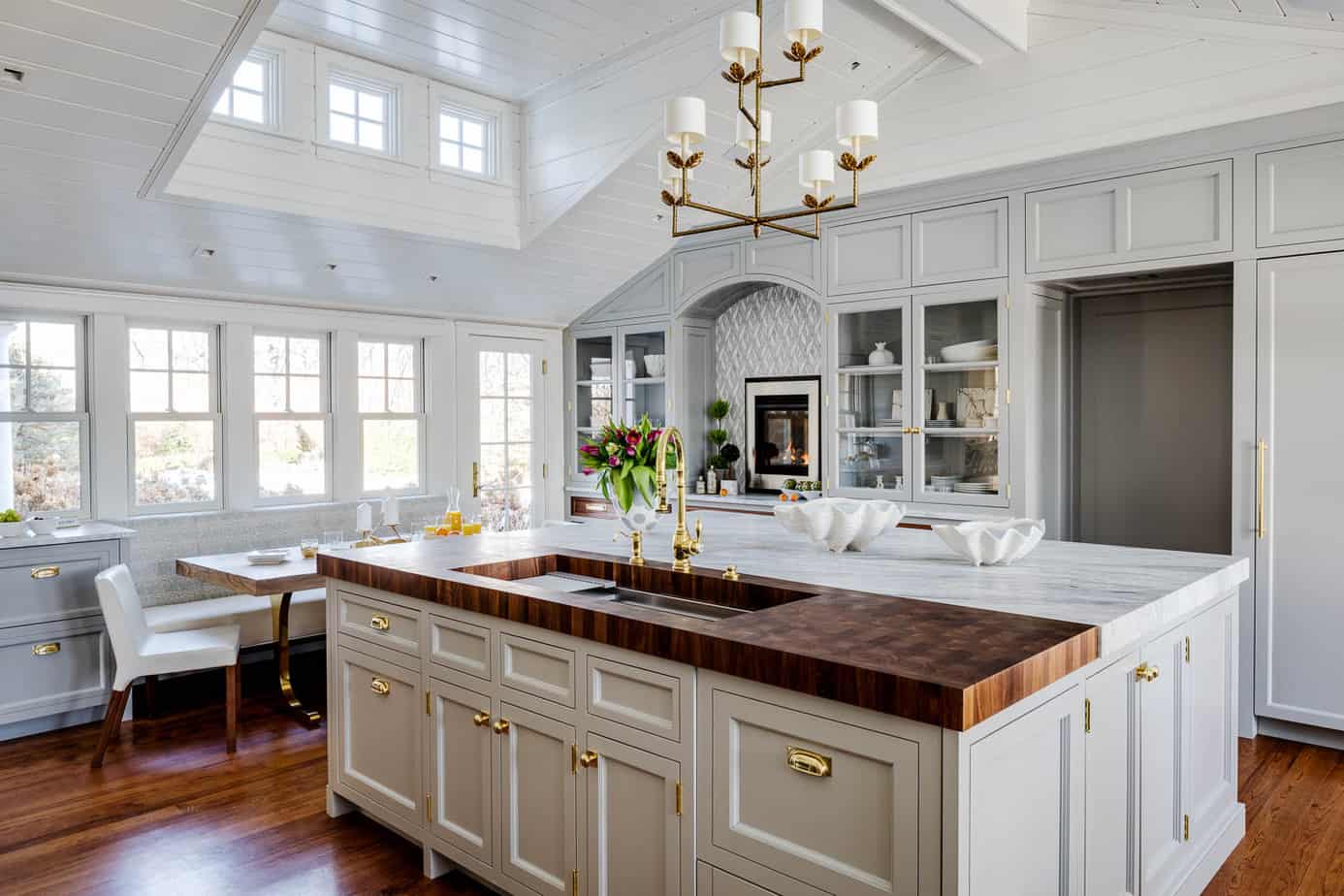 butcher block and marble