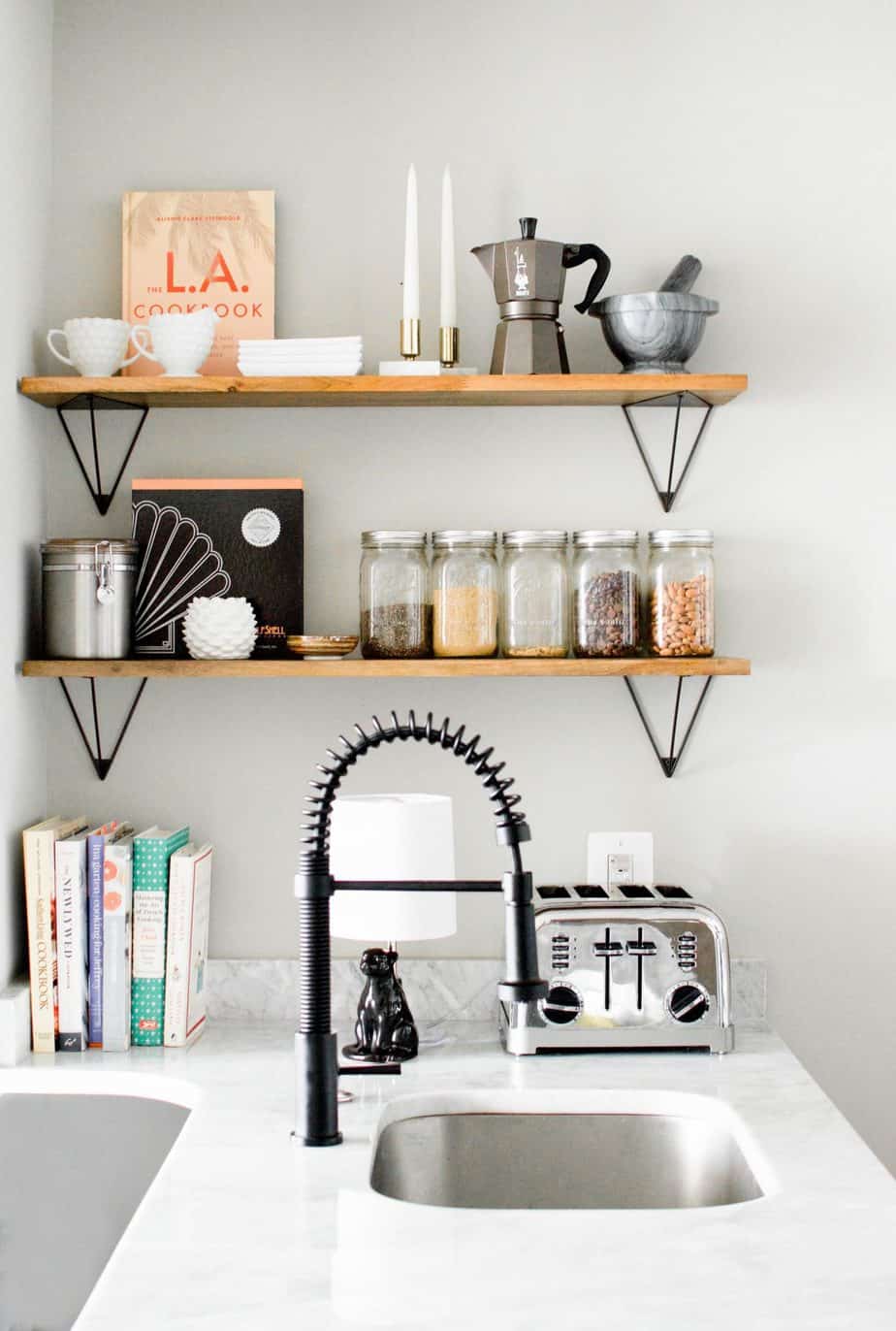 2. Small Open Shelves For Essential Items