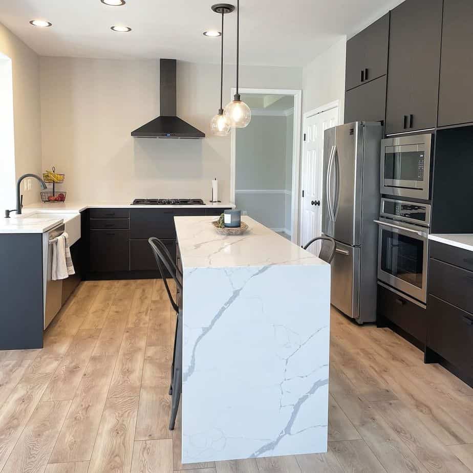 White Marble Kitchen Island