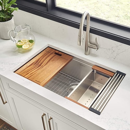 3. Ruvati 33-inch Double Bowl Undermount Kitchen Sink
