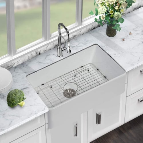 3. Sarlai 36 inch White Ceramic Kitchen Sink