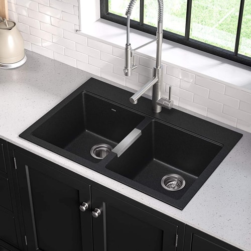 4. Kraus Quarza Double Kitchen Sink