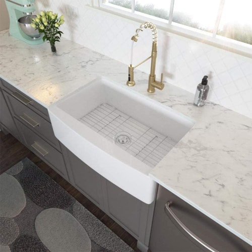 5. Lordear 33 Inch Ceramic Fireclay Kitchen Sink
