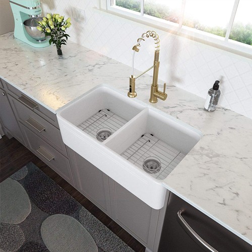 5. Lordear Double Bowl Kitchen Sink (Apron Front)