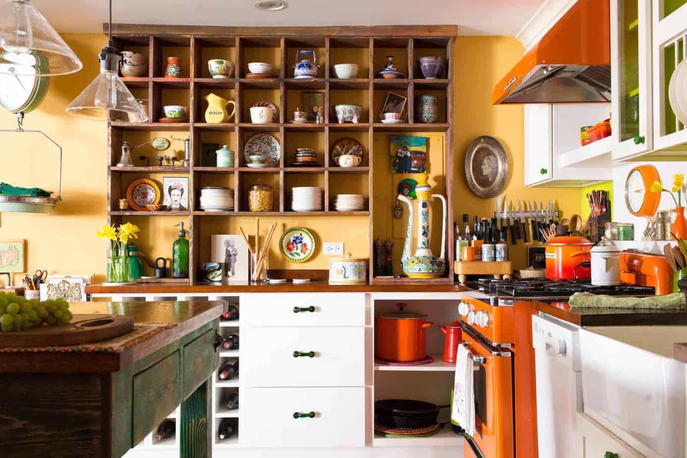 5. Replacing Upper Cabinets With Wood Cubbies
