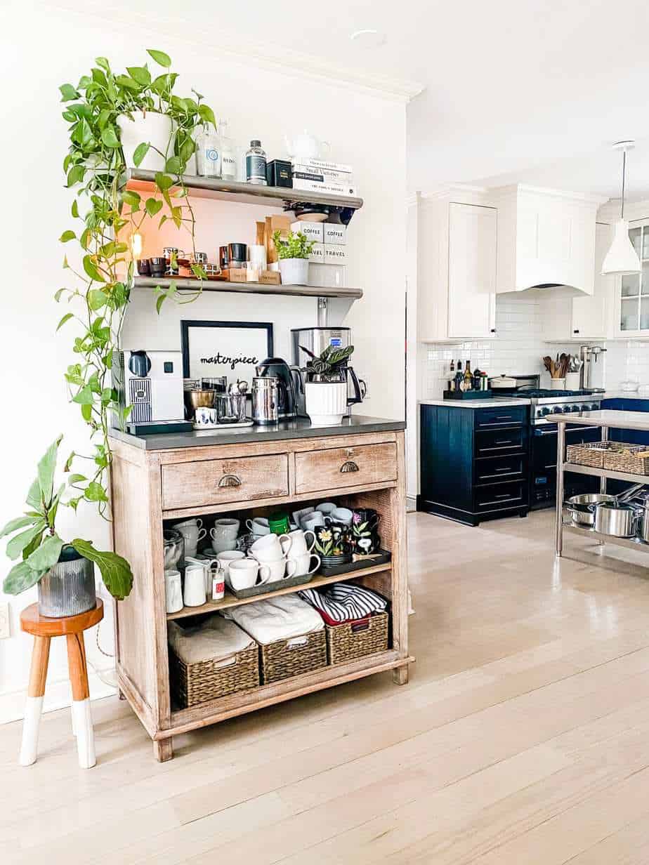 6. Open Shelving As A Serving Station