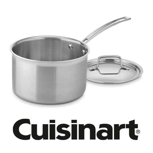 8. Cuisinart MultiClad Stainless Steel Pro Saucepan With Glass Cover