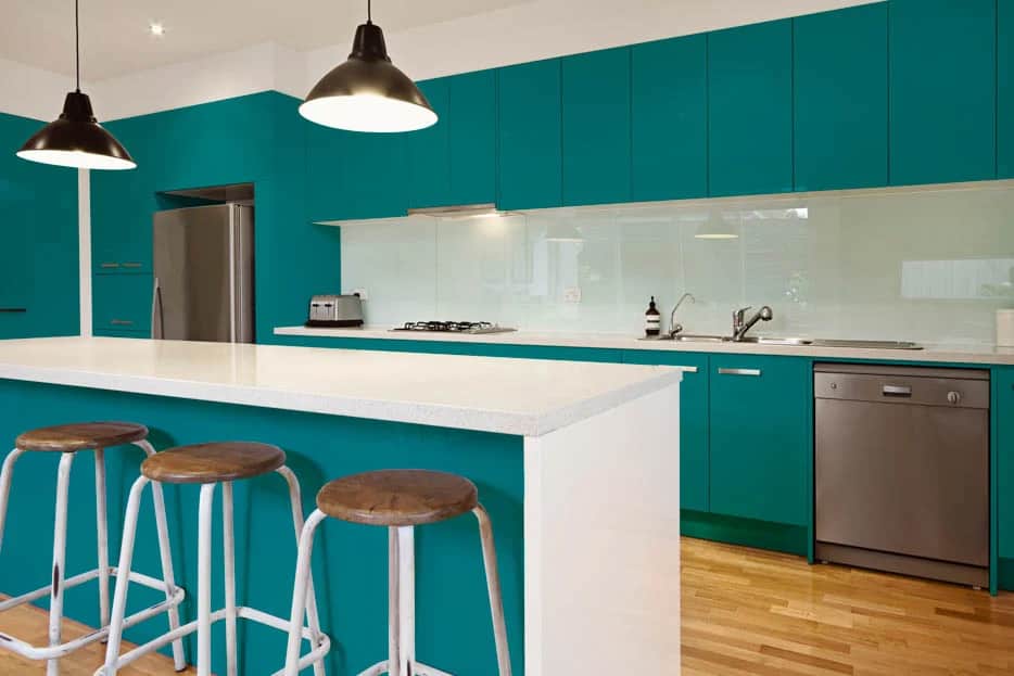 Turquoise Kitchen Cabinets