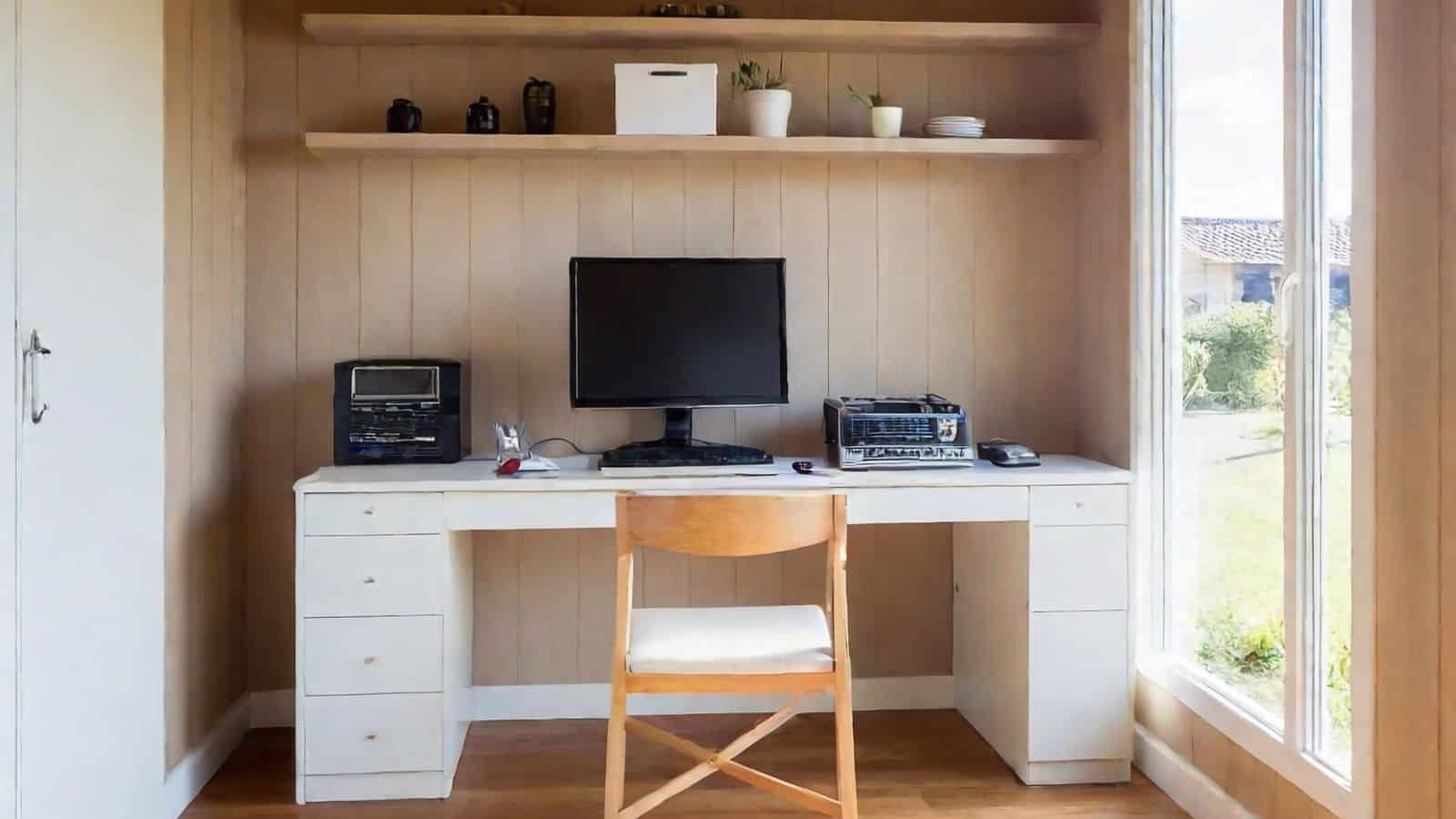 home office in a shed