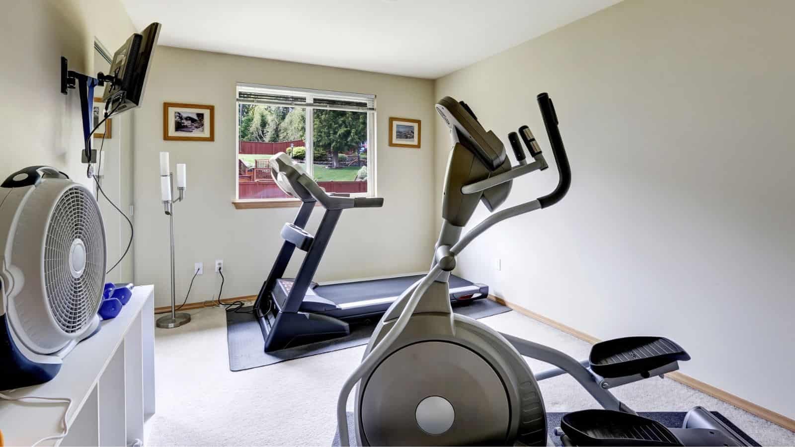 Home gym in a shed