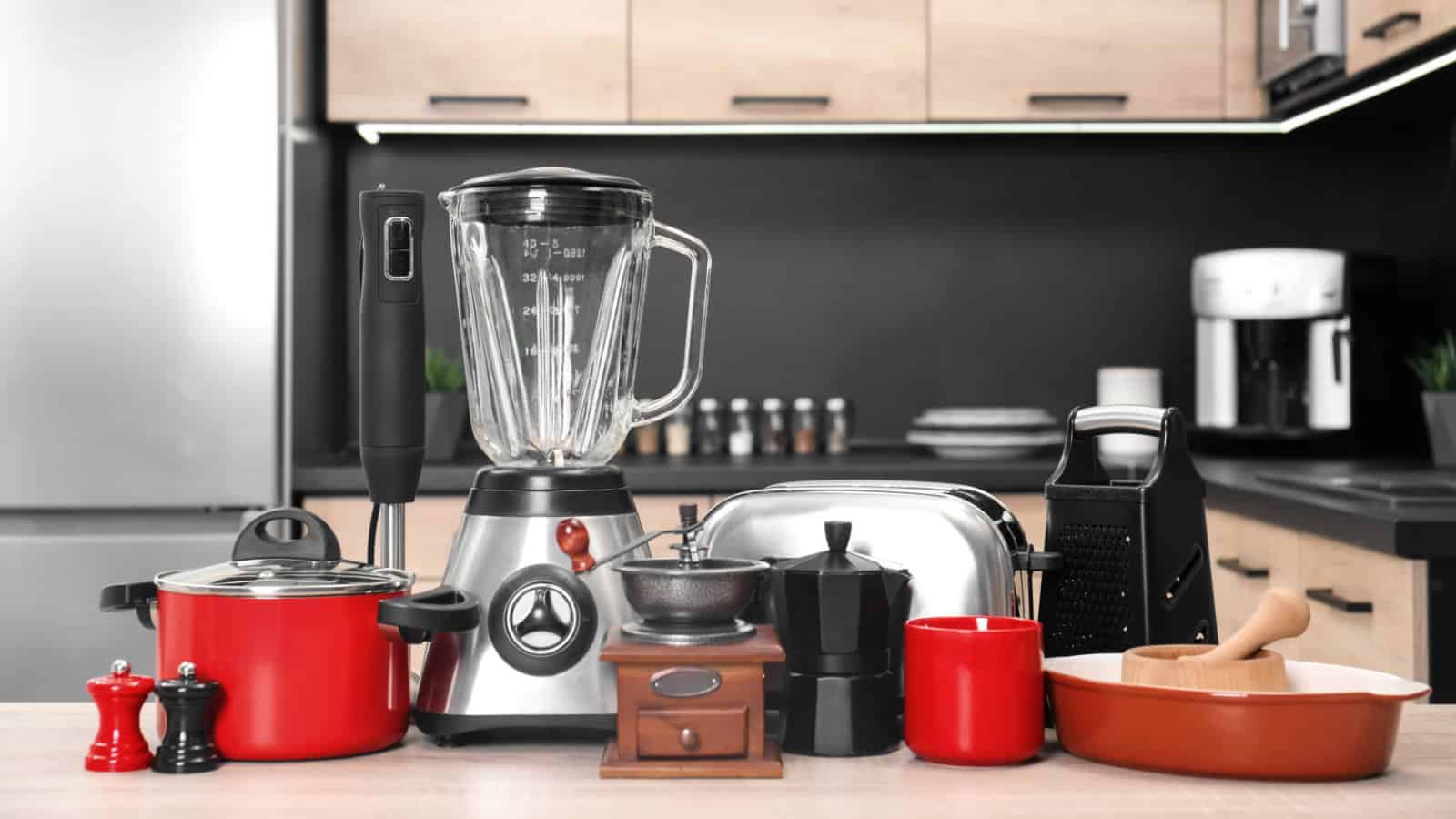 kitchen appliances on countertop