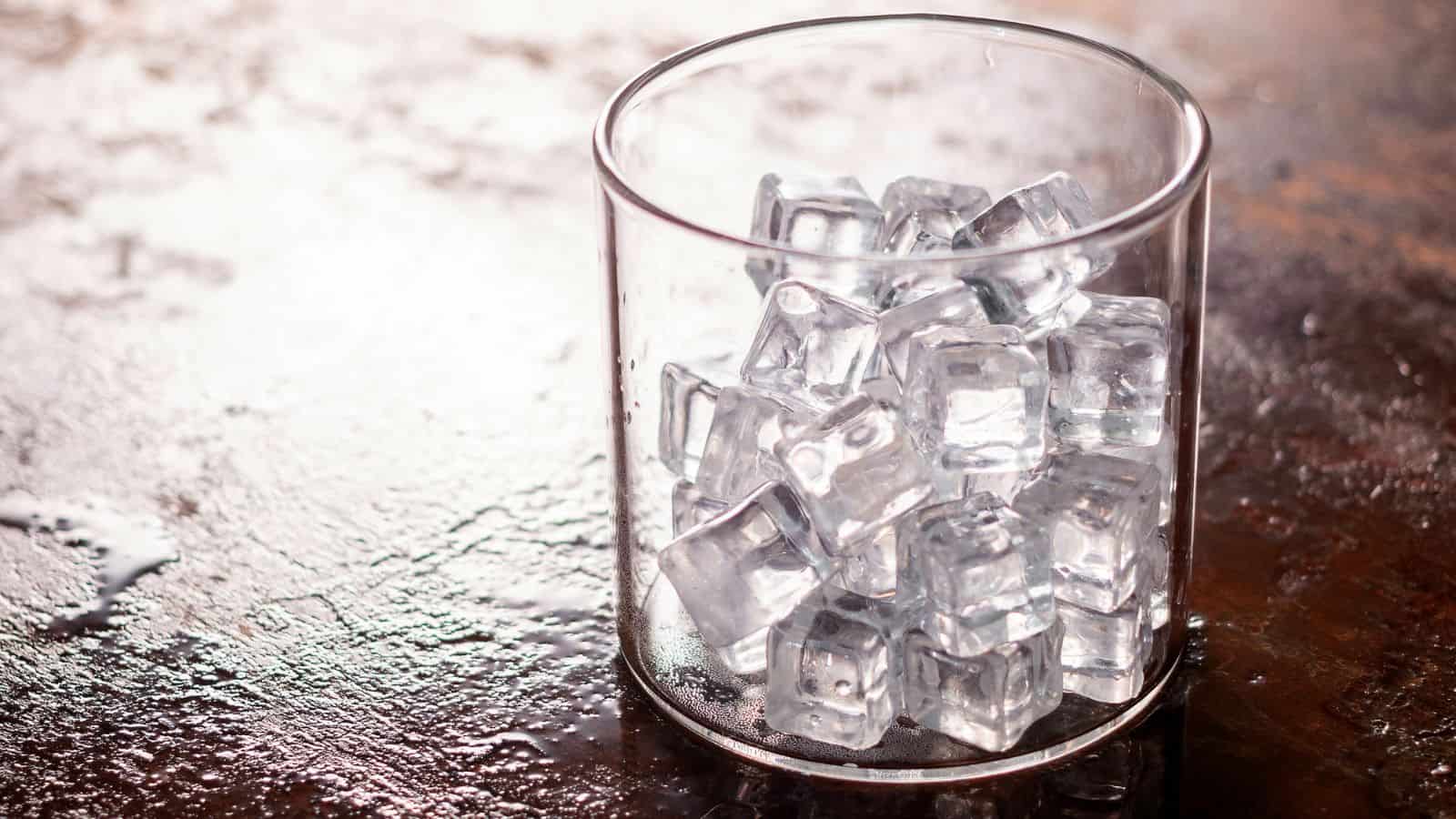 melt ice cube to water plants