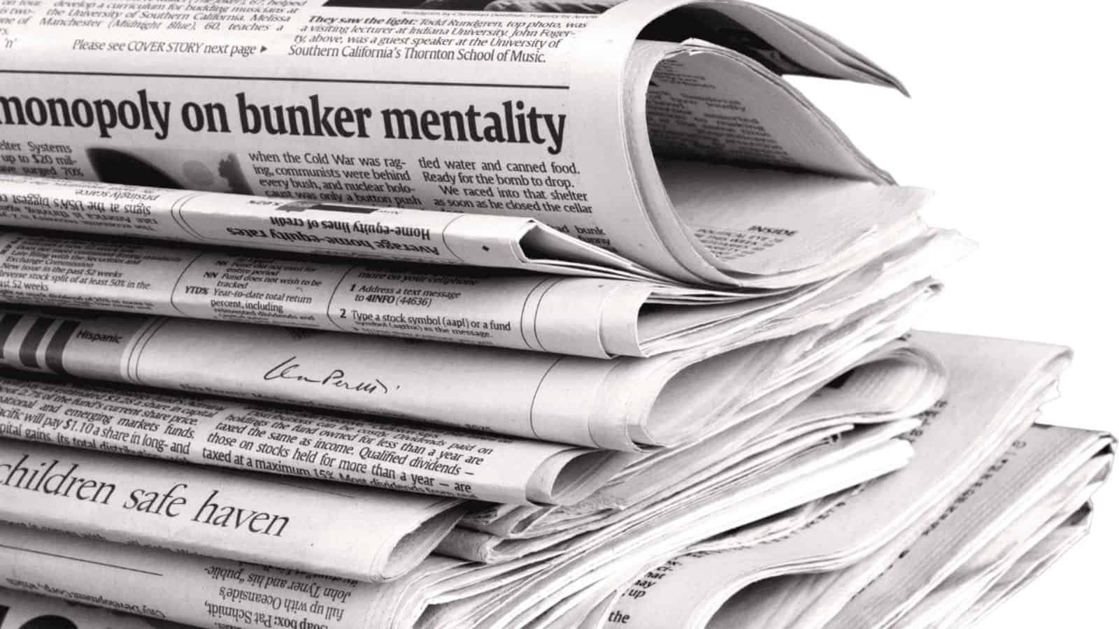 newspaper stack