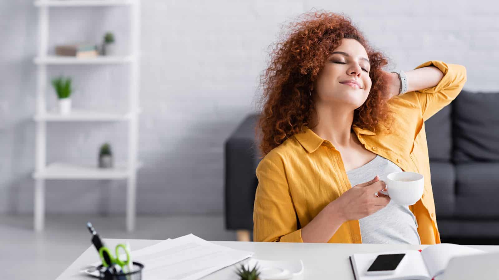 celebrate after decluttering with coffee
