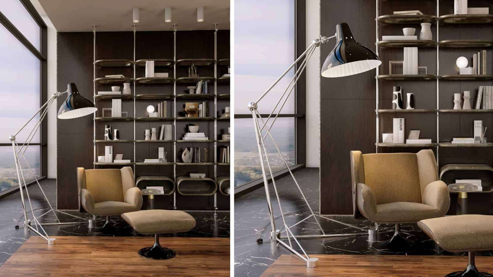 large lamp next to armchair - make home look expensive with scale