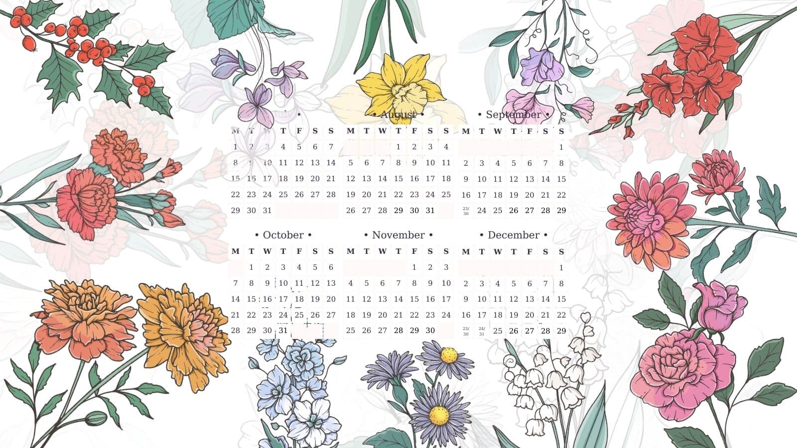 birth flower calendar